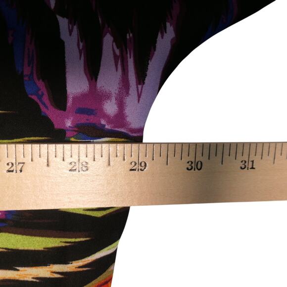 Russell Kemp Lightweight Cardigan Women 2X Black Abstract Fringe Semi Sheer Boho - Picture 6 of 10